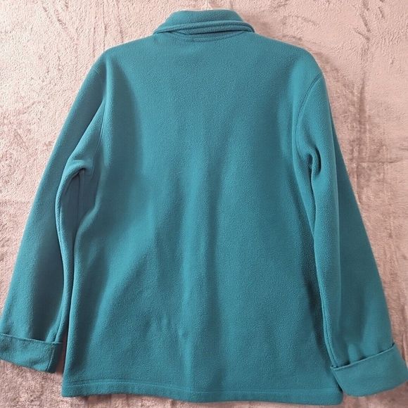 Classic Elements Women's sz M  Green Fleece Jacket button - Picture 8 of 9